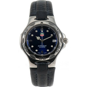 Uhrenarmband Tag Heuer FC6113 Leder Blau